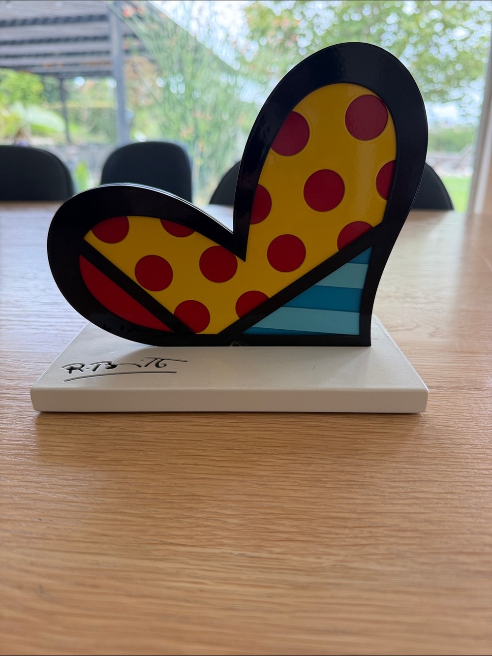 Romero Britto  "For You" pop art heart sculpture